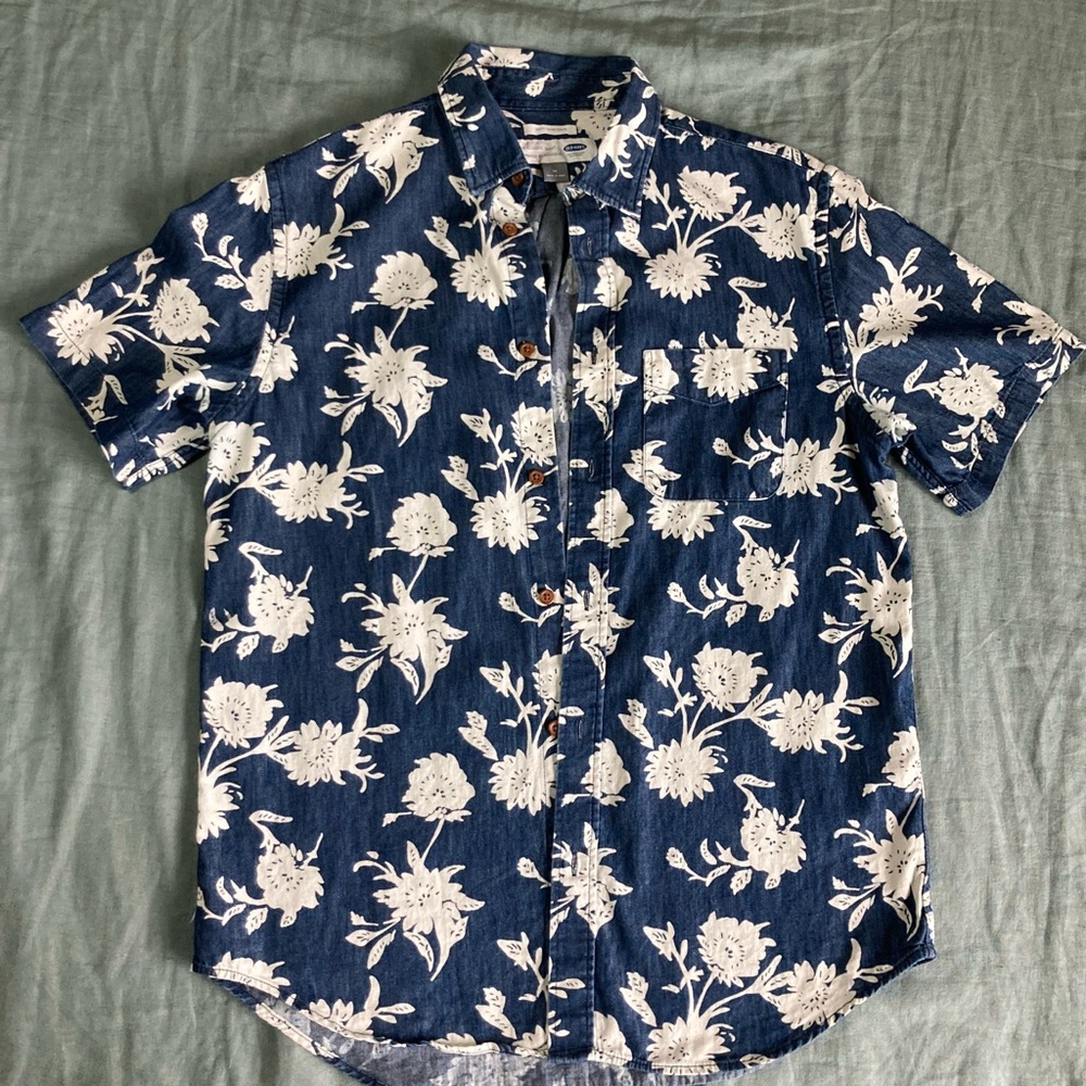 Men’s Floral Print Short Sleeve Button Up | Old Navy